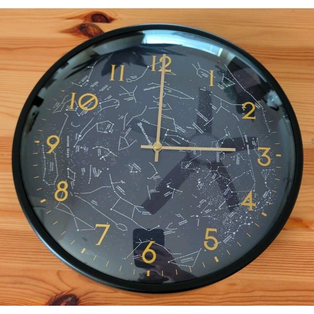 Astronomy Constellation Clock, Battery Operated, Glass, Stella Polare